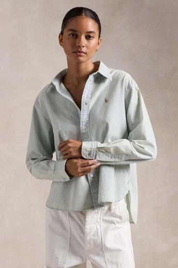 Bavlnená košeľa Polo Ralph Lauren dámska,voľný strih,s klasickým golierom,211891420