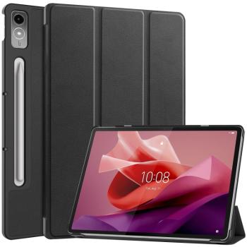 LEATHER PRO Zaklápací kryt pre Lenovo Tab P12 čierny