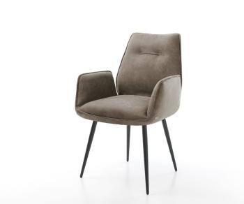 Jedálenská stolička Zoa-Flex taupe vintage kužeľovitá podnož čierna