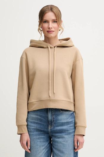 Bavlnená mikina Weekend Max Mara dámska, béžová farba, s kapucňou, jednofarebná, 2515921011600