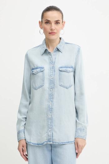 Košeľa Guess WESTERN modrá farba, regular, s klasickým golierom, W5YH33 D4N61