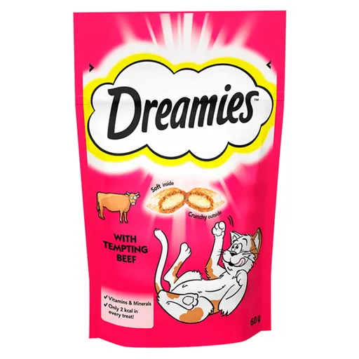 DREAMIES pochúťka pre mačky s hovädzím 60 g