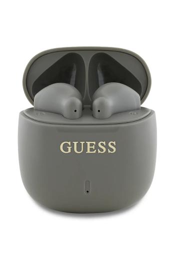 Bezdrôtové slúchadlá Guess Printed Classic Logo šedá farba