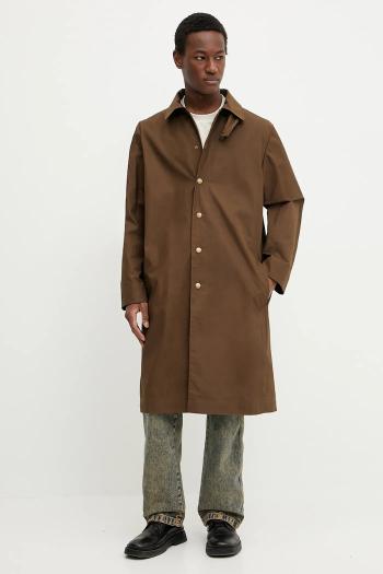 Bavlnený kabát A.P.C. mac arthur pánsky, hnedá farba, prechodný, COERC.H01535