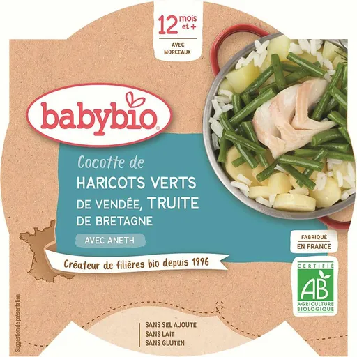 BABYBIO Menu fazuľková panvička so pstruhom 230 g