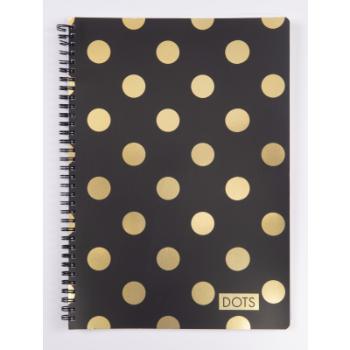 Twin wire blok A4 Soft - Romantic Nature Dots Gold