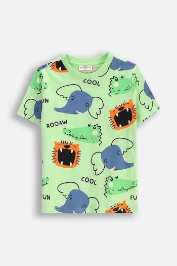 Detské bavlnené tričko Coccodrillo zelená farba, vzorované, EVERYDAY BOY