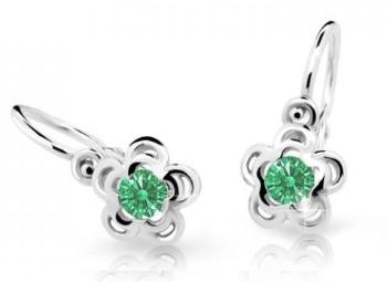 Cutie Jewellery Detské náušnice z bieleho zlata C2204-10-X-2 zelená