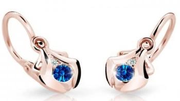 Cutie Jewellery Detské náušnice z ružového zlata C2224-10-X-4 modrá
