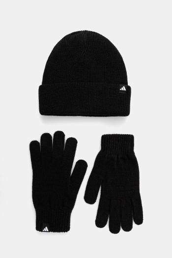 Čiapka a rukavice adidas Glove Beanie čierna farba, JN9443
