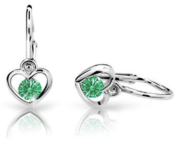 Cutie Jewellery Detské náušnice z bieleho zlata C1943-10-X-2 zelená