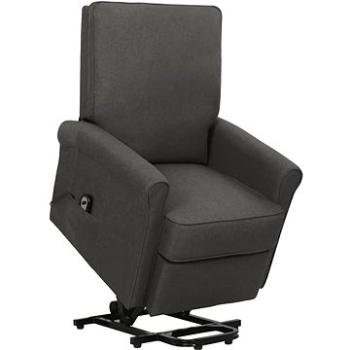 Zdvíhacie polohovacie kreslo tmavo sivé textil, 329720