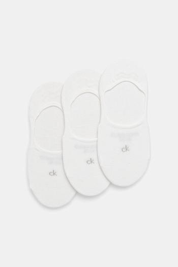 Členkové ponožky Calvin Klein 3-pak biela farba, 701234370