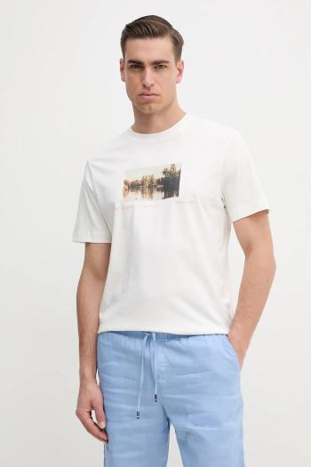 Bavlnené tričko Pepe Jeans DESMOND TEE pánske, béžová farba, s potlačou, PM509775