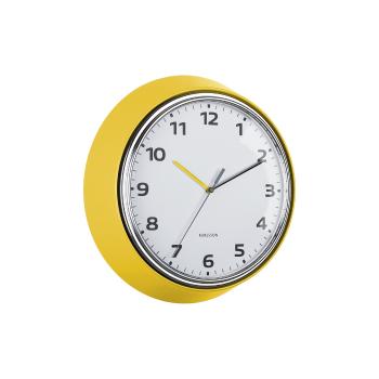 Dizajnové nástenné hodiny Karlsson 6006YE žlté,priemer 34 cm