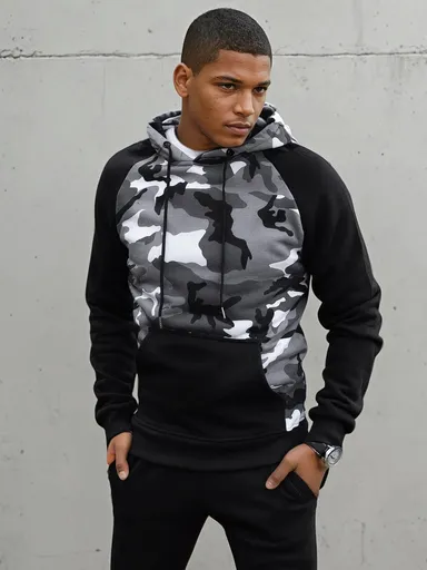 Svetlo-sivá pánska maskáčová mikina