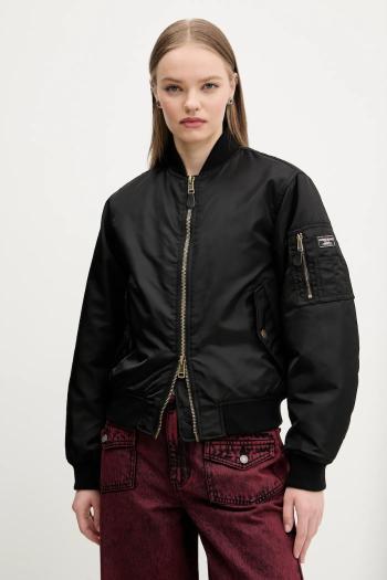 Bunda Guess Jeans dámska, čierna farba, prechodná, W5RL81 WHAA2