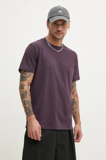 Tričko Hollister Co. pánske, fialová farba, jednofarebné, KI324-5137