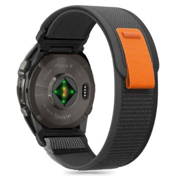 Tech-Protect Nylon remienok na Garmin Fenix 5 / 6 / 6 Pro / 7 / 8 47mm / E, black/orange