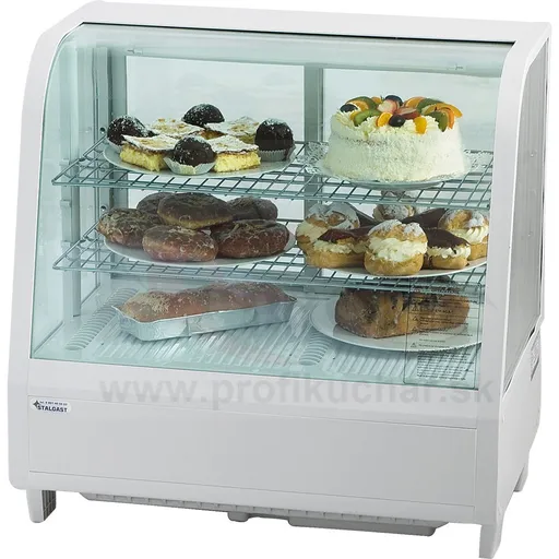 Vitrina na zákusky strieborná 100 l