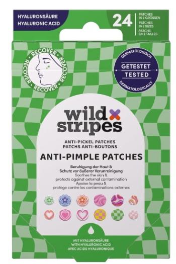Wild Stripes Hydrokoloidné náplasti na akné s kyselinou hyalurónovou Groovy Protect (Anti-Pimple Patches) 24 ks