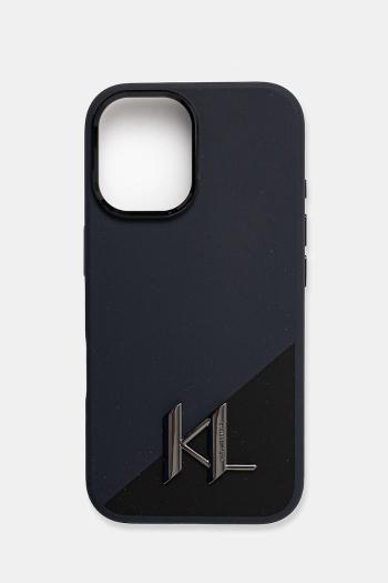 Puzdro na mobil Karl Lagerfeld iPhone 16 6.1 čierna farba, KLHMP16SSCMKMPCK