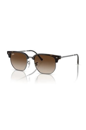 Detské slnečné okuliare Ray-Ban NEW CLUBMASTER hnedá farba, 0RJ9116S