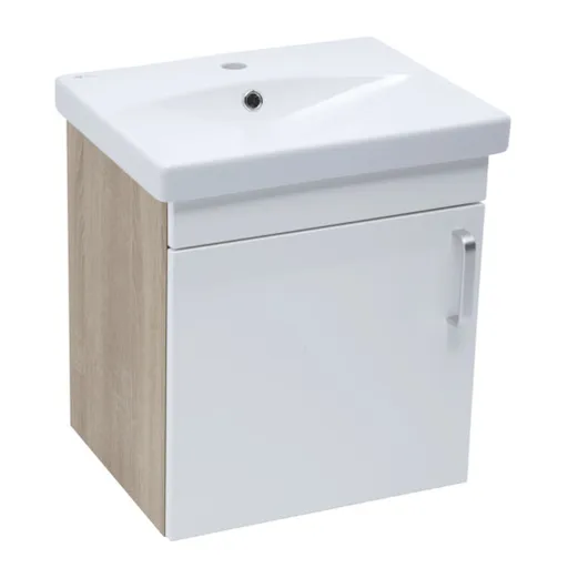 Kúpeľňová skrinka s umývadlom Naturel Vario Dekor 50x51x40 cm biela lesk VARIO250DBBL