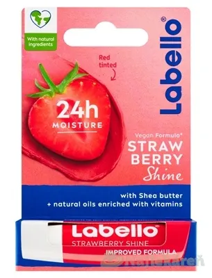 Labello Fruity Shine Jahoda výživný balzam na pery 4,8 g