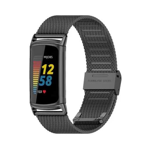 MILANESE Kovový remienok pre Fitbit Charge 6 / Charge 5 čierny