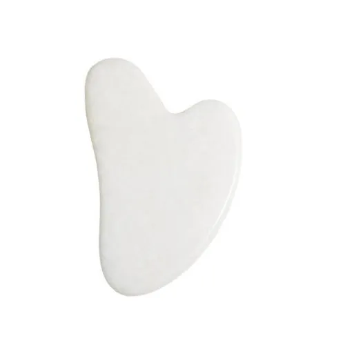 Palsar7 Masážny doštička Guasha, biely jadeit