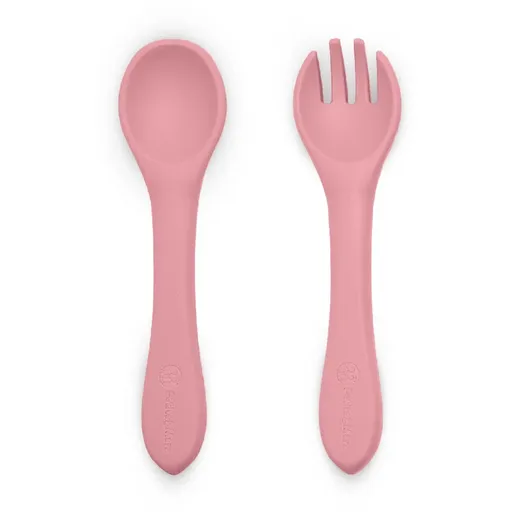 Petite&Mars Take&Match Silicone Cutlery príbor Dusty Rose 6 m+ 2 ks