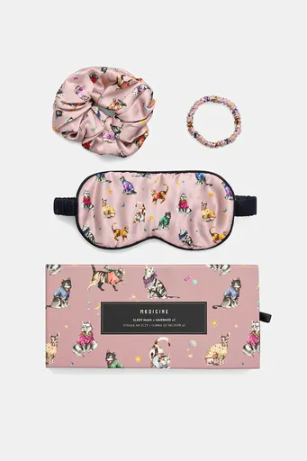 Hodvábna sada: maska ​​na oči a gumičky do vlasov Medicine 2-pak