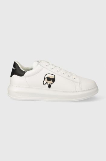 Kožené tenisky Karl Lagerfeld KAPRI MENS biela farba, KL52530N