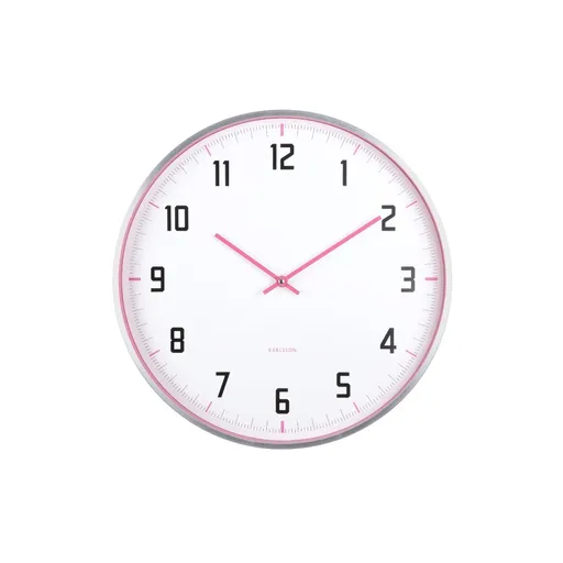 Dizajnové nástenné hodiny Karlsson 5969BP ružové,priemer 40 cm