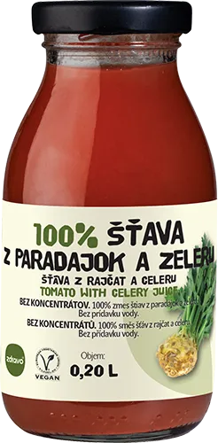 zdravo 100% ŠŤAVA Z PARADAJOK A ZELERU, 200ml