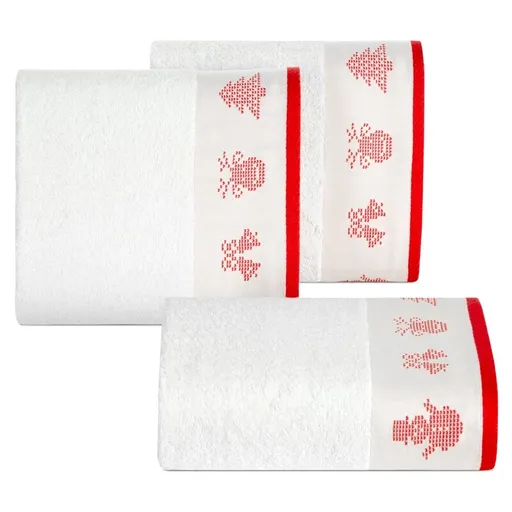 ArtFir Vianočná osuška NOEL 01 | biela 70 x 140 cm