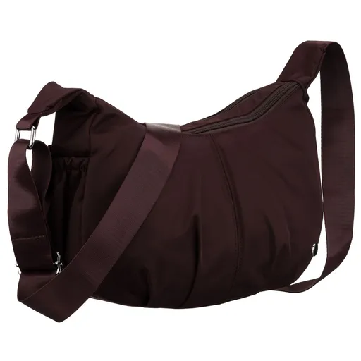 Dámska bordová kabelka z polyesteru so zapínaním na zips, dvojkomorová