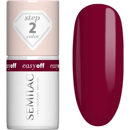 Semilac Easy Off Step 2 gélový lak na nechty s použitím UV/LED lampy odtieň Cherry Coke 7 ml