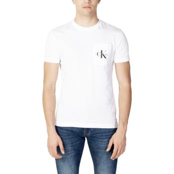 Calvin Klein Jeans  CORE MONOLOGO POCKET SLIM TEE J30J320936  Polokošele s dlhým rukávom Biela