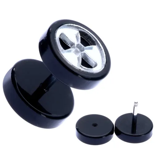 Fake plug z akrylu - symbol rádioaktivity v koliesku