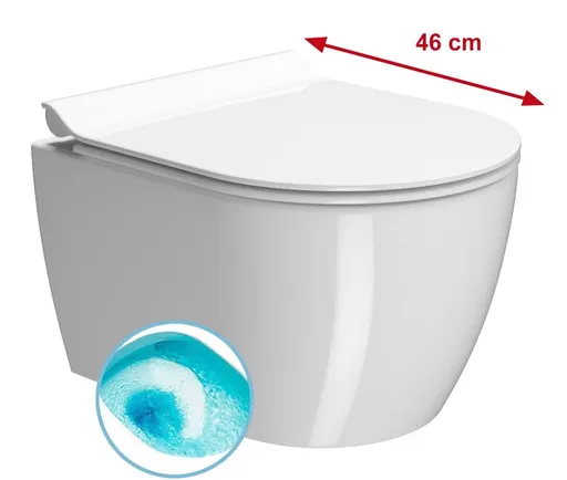 GSI - PURA SHORT závesná WC misa, Swirlflush, 35x46cm, biela ExtraGlaze 880211