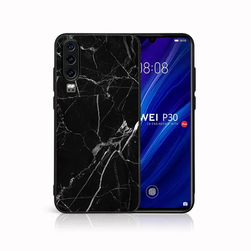 MY ART Ochranný obal pre Huawei P30 BLACK MARBLE (142)