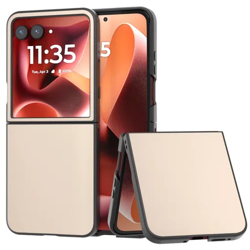 LEATHER Ochranný kryt pre Motorola Razr 60 Ultra béžový