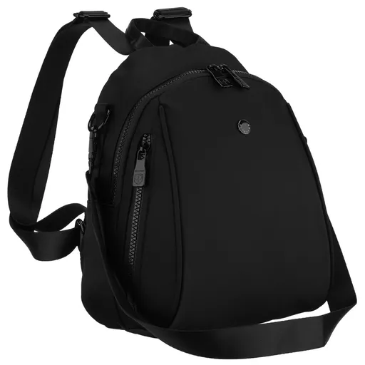 Dámsky mestský čierny ruksak z polyesteru 2v1 – ruksak aj kabelka