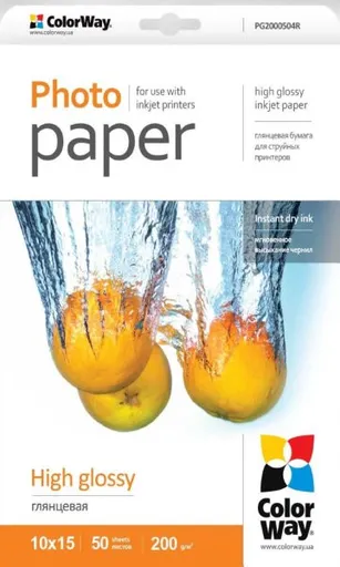COLORWAY fotopapier / high glossy 200g / m2, 10x15 / 50 kusov