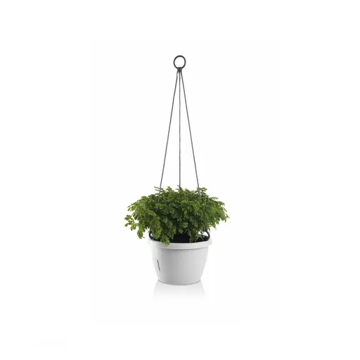 Gardenico Samozavlažovací závesný kvetináč Marina biela, pr. 25 cm, pr. 25 cm