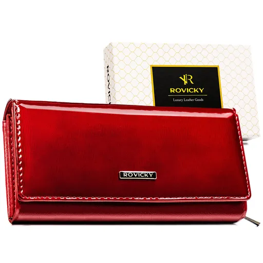 Dámska veľká červená peňaženka z prírodnej kože aj ekologickej kože - Rovicky
