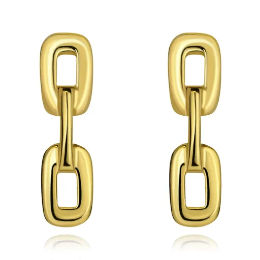 Zlaté náušnice 9K s motívom retiazkových očiek