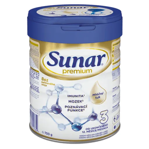 SUNAR Premium 3 Pokračovacie mlieko od ukončeného 12. mesiaca 700 g